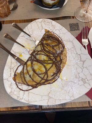 Nutella Pancakes   at Rifugio Romano in Rome