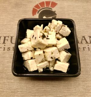 Marinated tofu  at Rifugio Romano in Rome