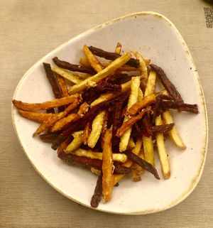 Rainbow fries  at Rifugio Romano in Rome