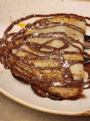 Nutella dessert crepe at Rifugio Romano in Rome