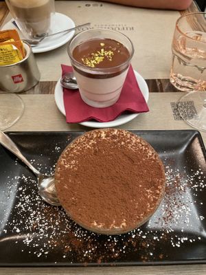 Panna Cotta & Tiramisu  at Rifugio Romano in Rome