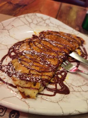 Crêpes con Notella at Rifugio Romano in Rome