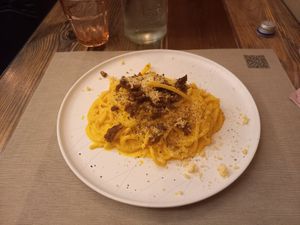 Carbonara at Rifugio Romano in Rome