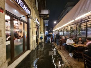 Outdoor seating at Rifugio Romano in Rome
