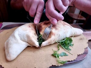 Calzone Campagnole at Rifugio Romano in Rome