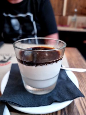 panna cotta with caramel at Rifugio Romano in Rome