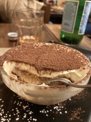 Unbelievable, vegan Tiramisu   at Rifugio Romano in Rome