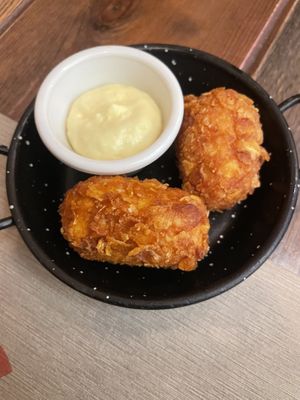Potato and mozzarella croquettes   at Rifugio Romano in Rome