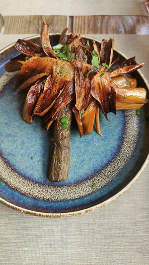 Fried artichoke at Rifugio Romano in Rome
