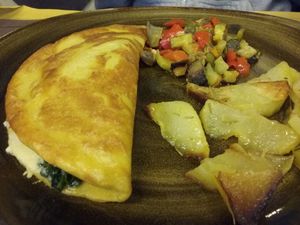 Chickpea omelette at Rifugio Romano in Rome