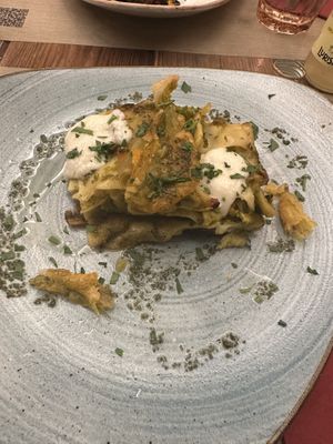 Zucchini lasagne   at Rifugio Romano in Rome