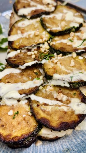 Zucchini bruschetta  at Rifugio Romano in Rome