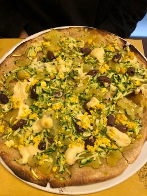 Broccoli, Potato & Seitan Vegan Pizza at Rifugio Romano in Rome