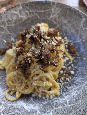 Carbonara at Rifugio Romano in Rome