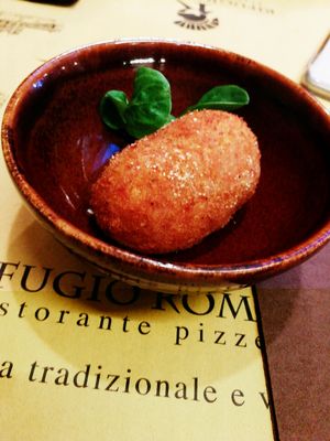 Fried rice ball at Rifugio Romano in Rome