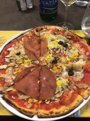 Vegan capricciosa at Rifugio Romano in Rome