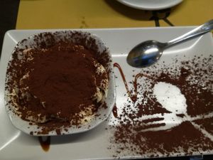 Vegan tiramisu at Rifugio Romano in Rome