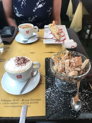 Desserts: cake of the day and someting with nutella and cream! at Rifugio Romano in Rome