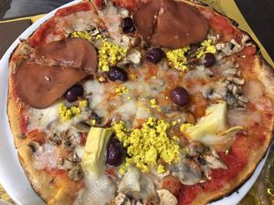 Best typical Italian nd vegan pizza I've ever had! at Rifugio Romano in Rome