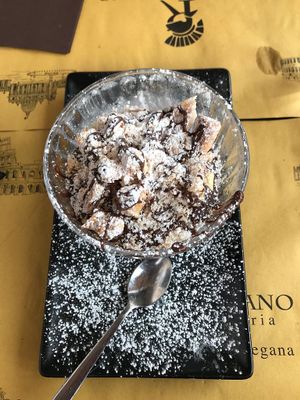 dessert with vegan nutella  at Rifugio Romano in Rome