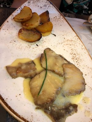 Very tasty mockmeat and potatoes at Rifugio Romano in Rome