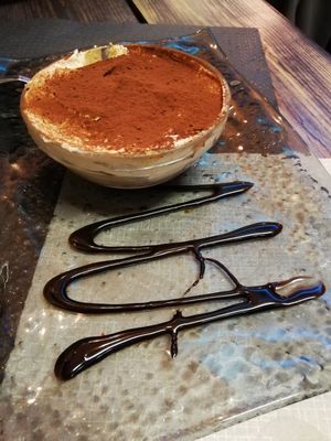 Vegan tiramisu at Rifugio Romano in Rome