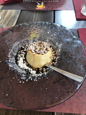 Vegan panna cotta at Rifugio Romano in Rome
