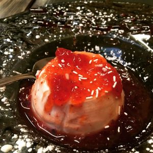 vegan panna cotta at Rifugio Romano in Rome