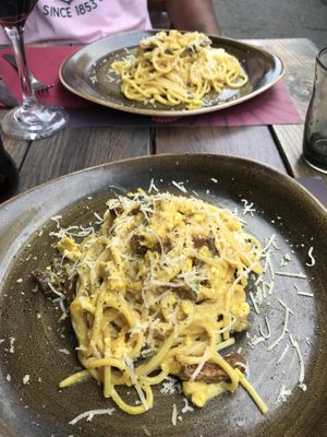 Vegan Carbonara : DELICIOUS  at Rifugio Romano in Rome