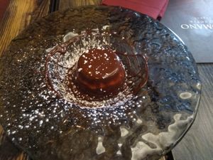 Vegan panna cotta at Rifugio Romano in Rome