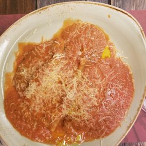 Giant ravioli at Rifugio Romano in Rome