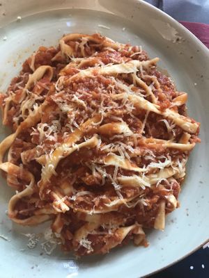 Fettuccini Ragu (Vegan bolognese)  at Rifugio Romano in Rome