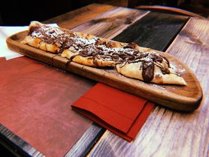 Focaccina with vegan nutella at Rifugio Romano in Rome