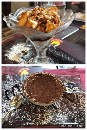 Custard and tiramisu at Rifugio Romano in Rome