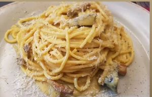 Carbonara vegan at Rifugio Romano in Rome