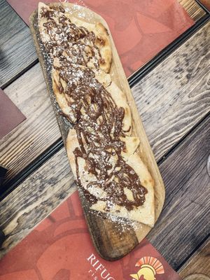 Vegan Nutella on pizza  at Rifugio Romano in Rome