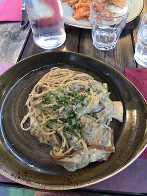 Wholegrain-Spaghetti with Porcini Mushrooms (vegan) at Rifugio Romano in Rome