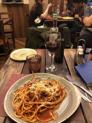 Vegan amitriciana. I could eat this over and over  at Rifugio Romano in Rome