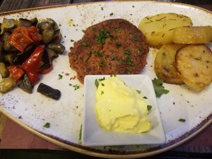 The vegan burger at Rifugio Romano in Rome