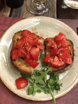 Delicious bruschetta  at Rifugio Romano in Rome