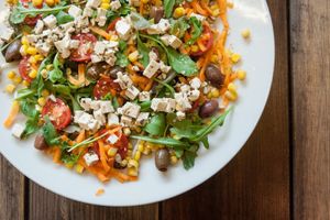 Insalata vegana with marinated tofu at Rifugio Romano in Rome