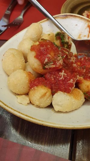 GNOCCHETTI DI PIZZA ALL'ARRABBIATA CON PARMIGIANO VEGANO at Rifugio Romano in Rome