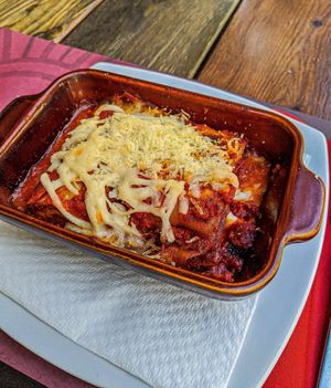 Vegan Lasagna at Rifugio Romano in Rome