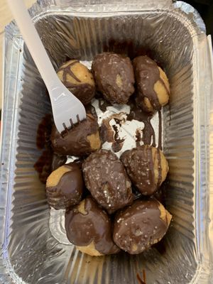 fried dumplings and vegan nutella to go at Rifugio Romano in Rome