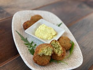 Vegan falafel at Rifugio Romano in Rome