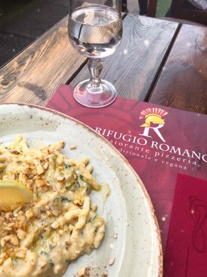 One of the many delicious pasta options at Rifugio Romano in Rome