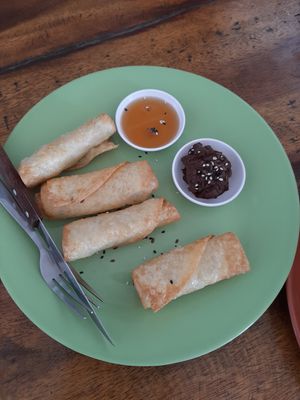 Free banana fritters for checking in on FB at Pure Vegan Heaven - Chalong  in Phuket