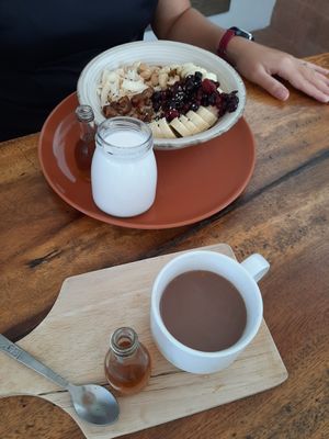 Orange mocha and granola bowl at Pure Vegan Heaven - Chalong  in Phuket