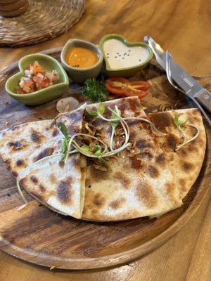 Mushroom quesadillas. Superb 👌🏽  at Pure Vegan Heaven - Chalong  in Phuket