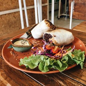 The breakfast burrito was our favorite. at Pure Vegan Heaven - Chalong  in Phuket